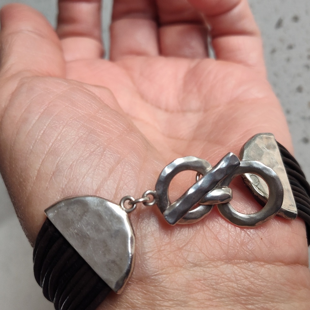 Silpada Leather & Sterling Silver Multi-Strand Bracelet - Picture 2 of 4